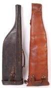 TWO VINTAGE LEATHER LEG O'MUTTON SHOTGUN CASES