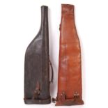 TWO VINTAGE LEATHER LEG O'MUTTON SHOTGUN CASES