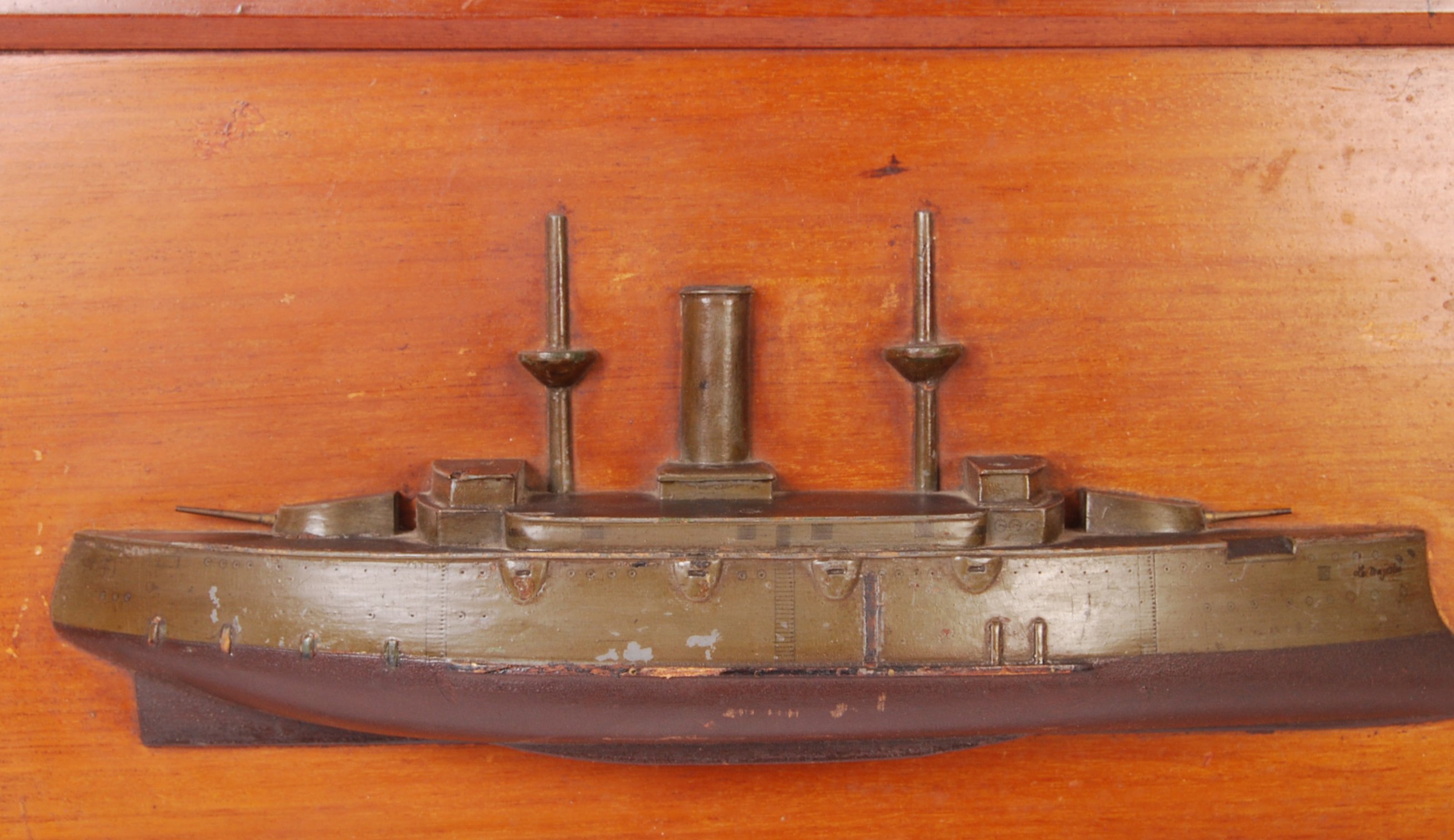 RARE WWI FRENCH HALF BLOCK MODEL OF AN IRONCLAD BATTERY - Image 2 of 4