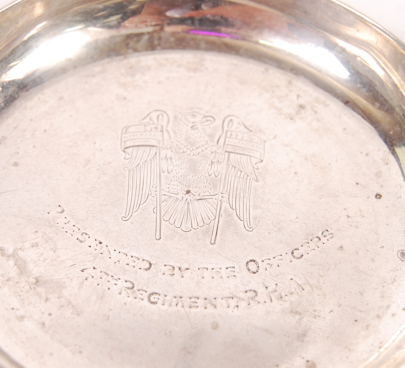 HALLMARKED SILVER MILITARY RELATED PIN DISHES - Image 2 of 5