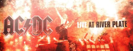 RARE AC/DC DUAL SIGNED LARGE DVD LAUNCH POSTER CARD