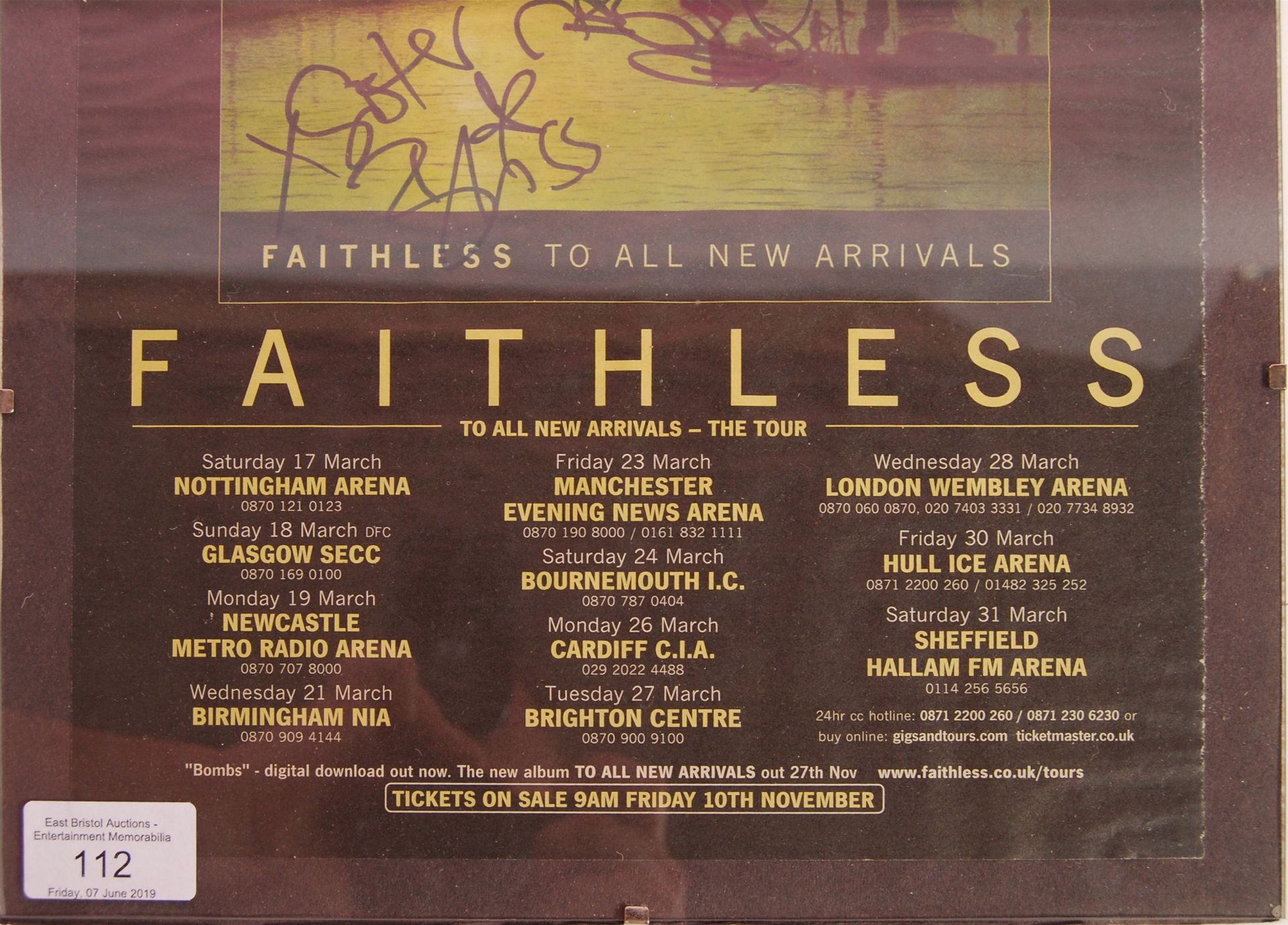 FAITHLESS - ORIGINAL SIGNED CD & ALL NEW ARRIVALS POSTER - Bild 3 aus 3