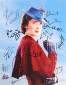 RARE MARY POPPINS RETURNS FULL CAST SIGNED 11X14 PHOTOGRAPH