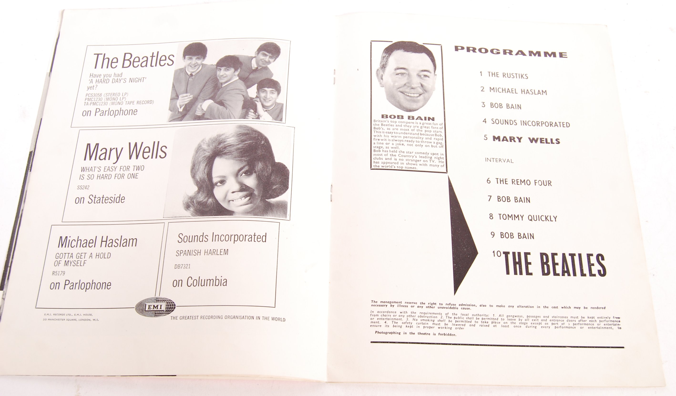 RARE BRISTOL COLSTON HALL THE BEATLES 1964 TOUR PROGRAMME - Image 4 of 6