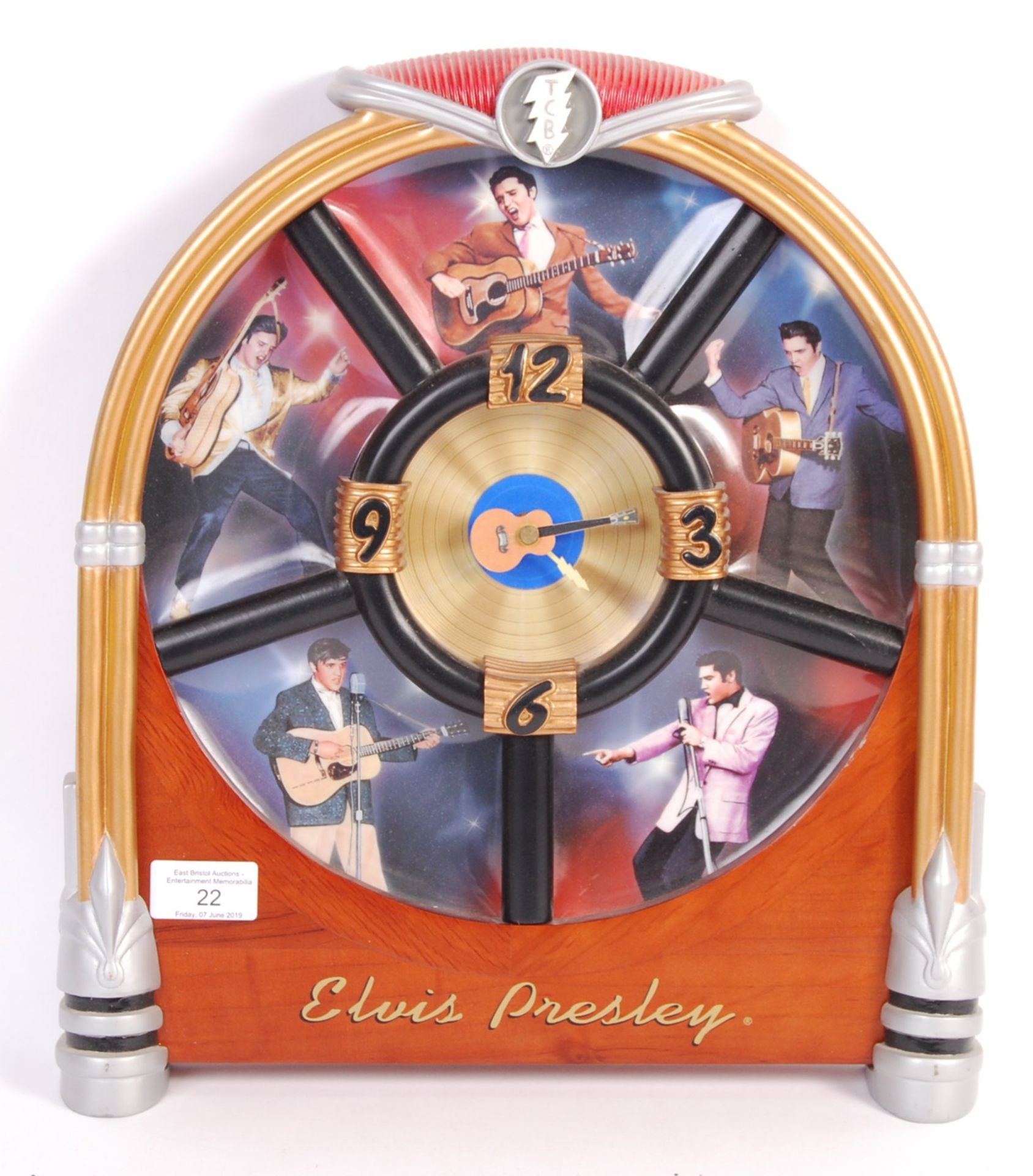 BRADFORD EXCHANGE ELVIS PRESLEY ' TIME TO ROCK ' LIMITED EDITION CLOCK