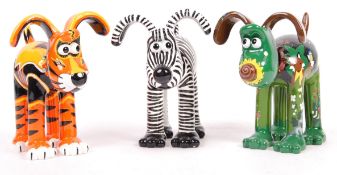 GROMIT UNLEASHED - COLLECTION OF 3 WALLACE & GROMIT STATUES