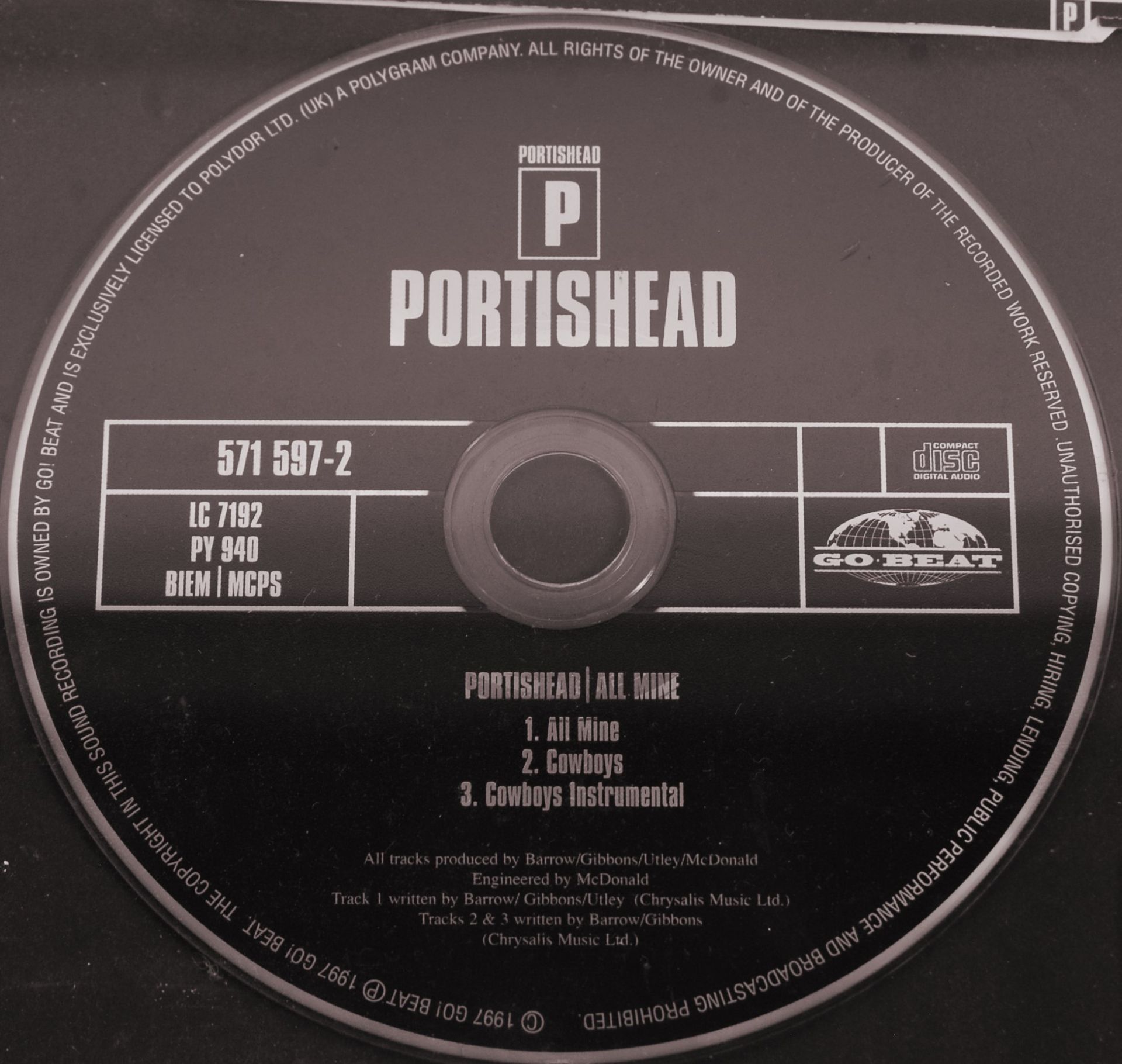 PORTISHEAD - ' ALL MINE ' BAND SIGNED / AUTOGRAPHED CD - Bild 3 aus 3