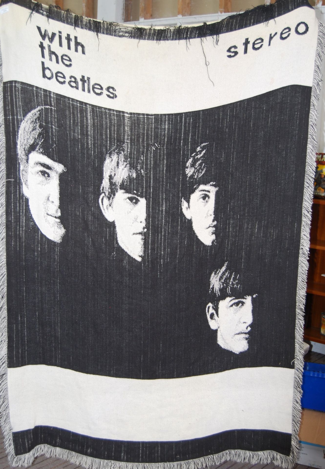 ' WITH THE BEATLES ' LP COVER WOVEN COTTON THROW BLANKET