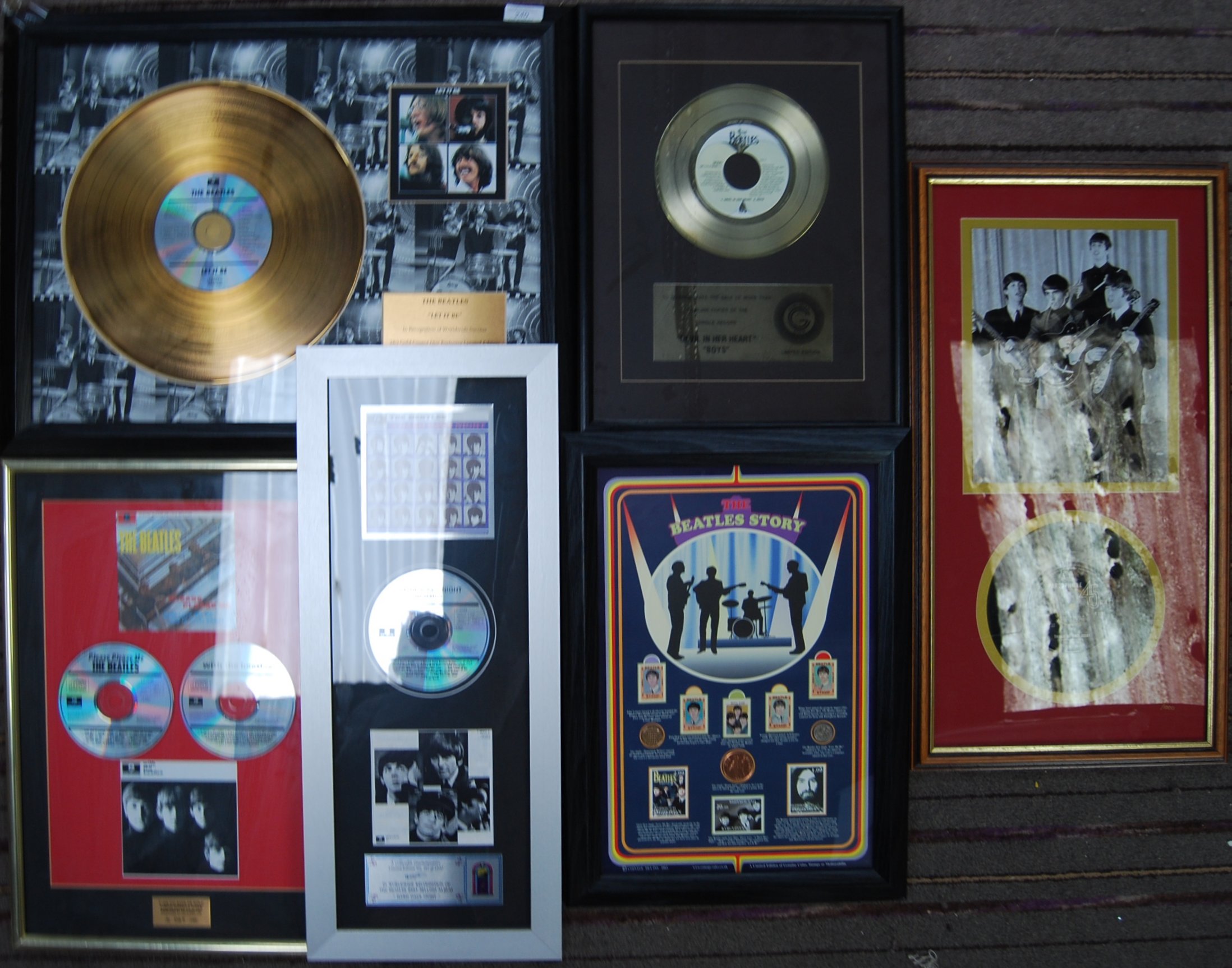 COLLECTION OF ' THE BEATLES ' FRAMED PRESENTATION DISCS