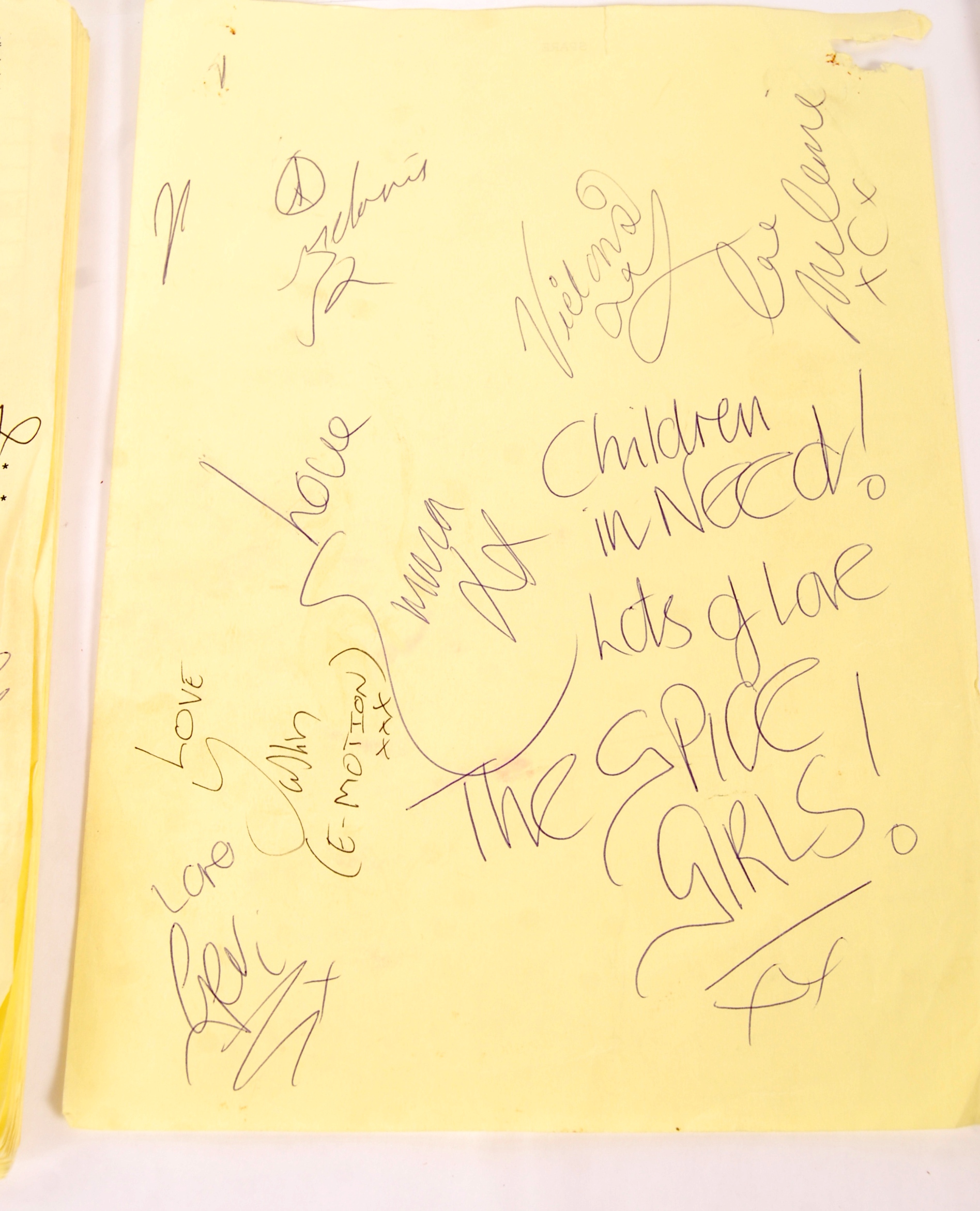 RARE TOP OF THE POPS CHILDREN IN NEED AUTOGRAPHED SCRIPTS - Image 3 of 5