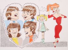 THE BEATLES - ANDY ARNOLD - THE BEATLES CARICATURE PAINTING