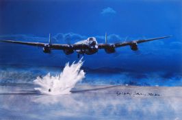 ' BOMB GONE ' NIC BROWN - AUTOGRAPHED DAMBUSTERS PRINT