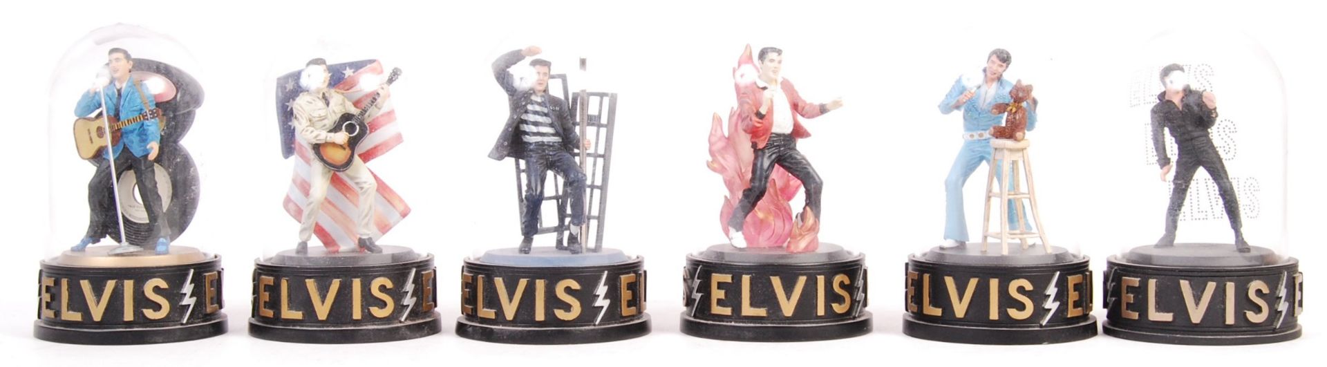 ELVIS PRESLEY - FRANKLIN MINT LIMITED EDITION GLASS DOMED FIGURES