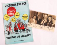 THE CRAZY GANG - FULL CAST AUTOGRAPHED PROMOTIONAL POSTCARD