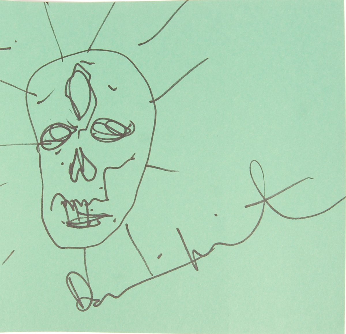 RARE DAMIEN HURST SIGNED ' SHARK ' SKETCH ON PAPER