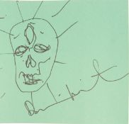 RARE DAMIEN HURST SIGNED ' SHARK ' SKETCH ON PAPER