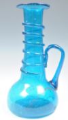 18TH CENTURY FRENCH BLUE GLASS BOTTLE WITH APPLIED