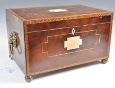 19TH CENTURY GEORGIAN MAHOGANY BOX INLAID WITH IVO