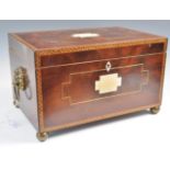 19TH CENTURY GEORGIAN MAHOGANY BOX INLAID WITH IVO