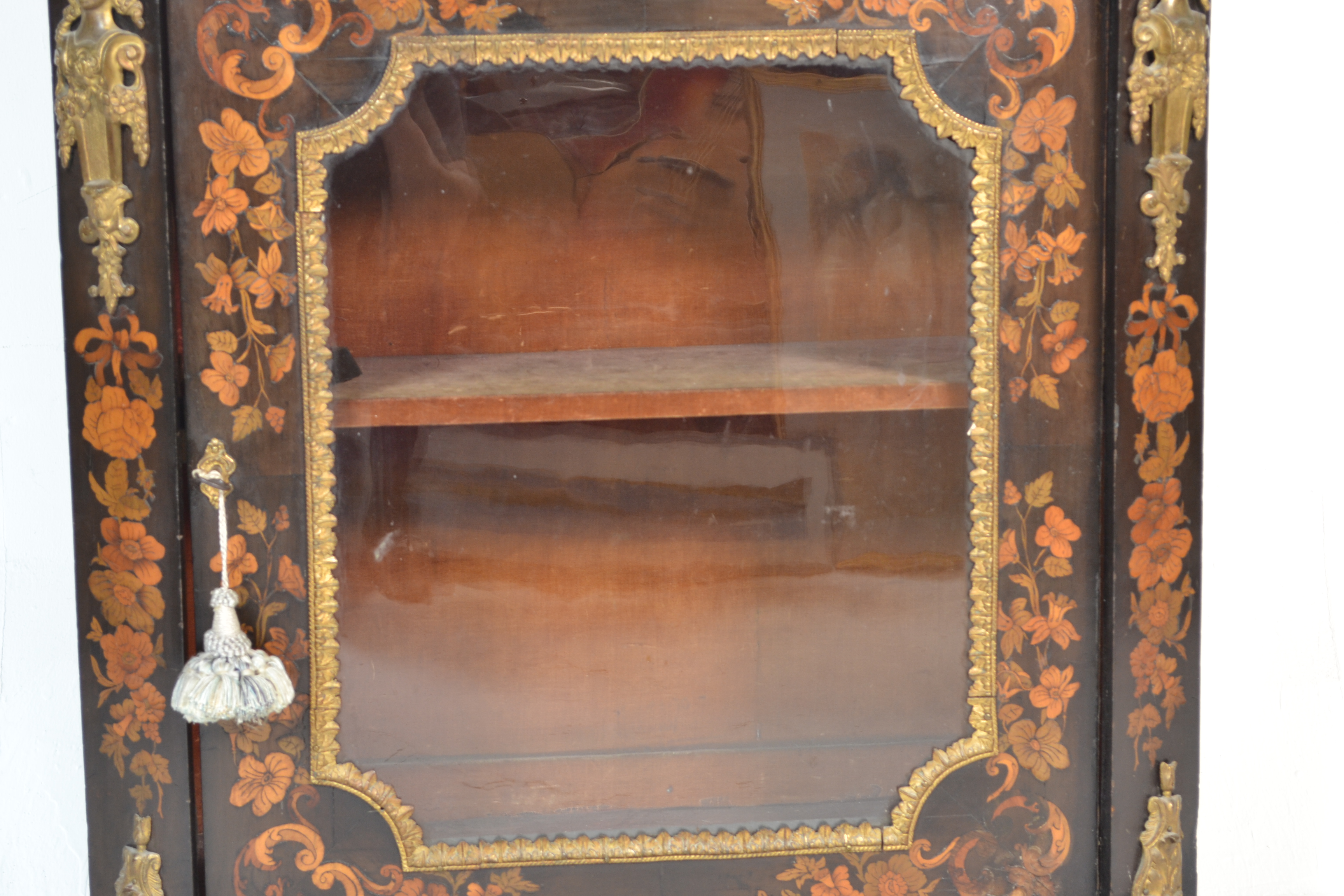 19TH CENTURY EBONISED MARQUETRY AND ORMULU PIER CA - Image 3 of 10