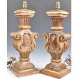 A pair of large 18th Century style Italian hand ca