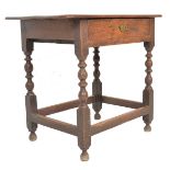 19TH CENTURY OAK SIDE OCCASIONAL SERVING TABLE.