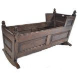 18TH CENTURY CARVED COUNTRY OAK CHILD CRIB - ROCKI