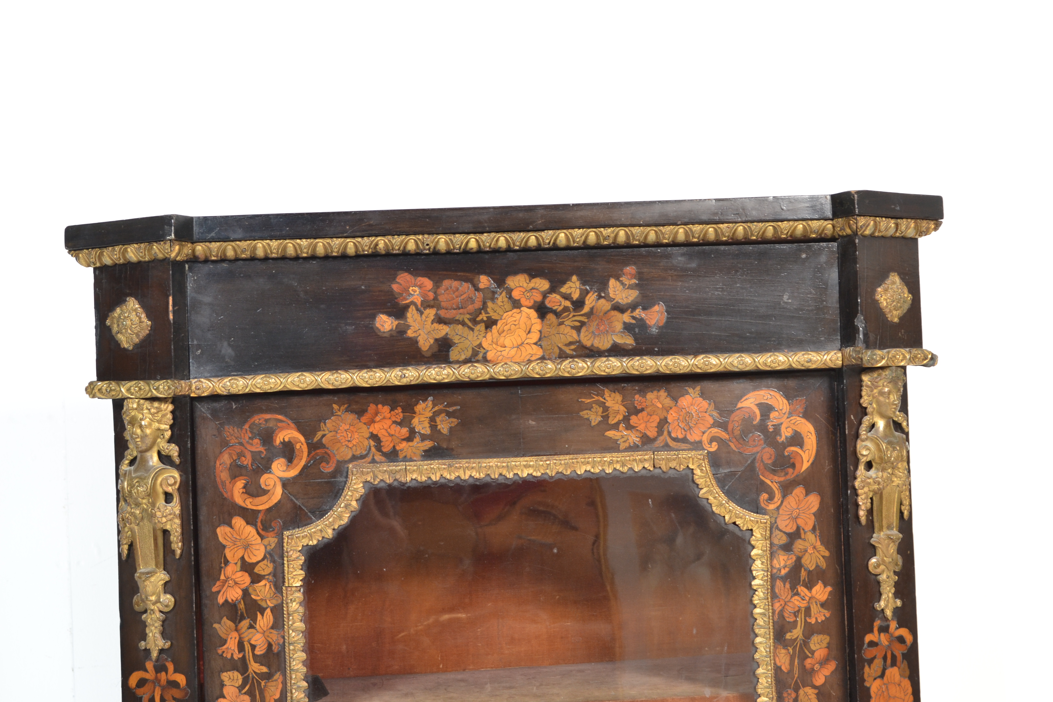 19TH CENTURY EBONISED MARQUETRY AND ORMULU PIER CA - Image 4 of 10