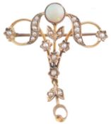 VICTORIAN BELLE EPOQUE OPAL AND SEED BEARL LADIES