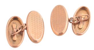 PAIR 9CT GOLD BIRMINGHAM HALLMARKED GENTS CUFFLINK