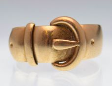 18CT GOLD VICTORIAN BUCKLE BAND RING
