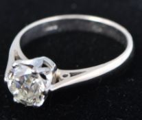 HALLMARKED 18CT GOLD AND DIAMOND SOLITAIRE RING