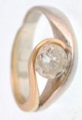 18CT WHITE AND YELLOW GOLD LADIES DIAMOND RING APP