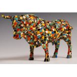 CONTEMPORARY MULTI COLOURED MOSAIC SPANISH BULL