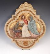 ITALIAN PLASTER STATION OF THE CROSS JESUS MEETS HIS MOTHER