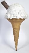 LARGE ADVERTISING MODEL OF AN ICE CREAM CONE WITH FLAKE