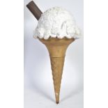 LARGE ADVERTISING MODEL OF AN ICE CREAM CONE WITH FLAKE