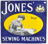 EARLY 20TH CENTURY JONES SEWING MACHINE ENAMEL SIG