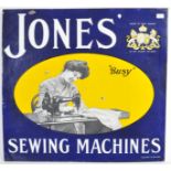 EARLY 20TH CENTURY JONES SEWING MACHINE ENAMEL SIG