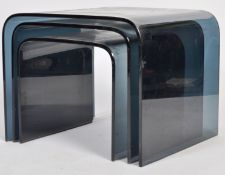 HEAL'S ECLIPSE NEST OF TABLES IN ANTHRACITE GLASS BY LIGNE ROSET