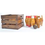 20TH CENTURY RETRO VINTAGE WOODEN SKITTLES AND BALL