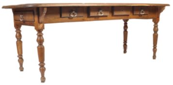 FRENCH 19TH CENTURY CHESTNUT 10 DRAWER REFECTORY DINING TABLE