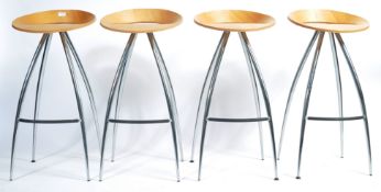 MAGIS LYRA BEECH AND CHROMED STEEL STOOLS BY DESIGN GROUP ITALIA