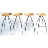 MAGIS LYRA BEECH AND CHROMED STEEL STOOLS BY DESIGN GROUP ITALIA