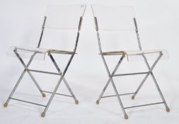 LATE 20TH CENTURY RETRO CHROME & PERSPEX FOLDING CHAIRS