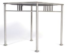 ANDREW MARTIN CONTEMPORARY BRUSHED STEEL SIDE / LAMP TABLE