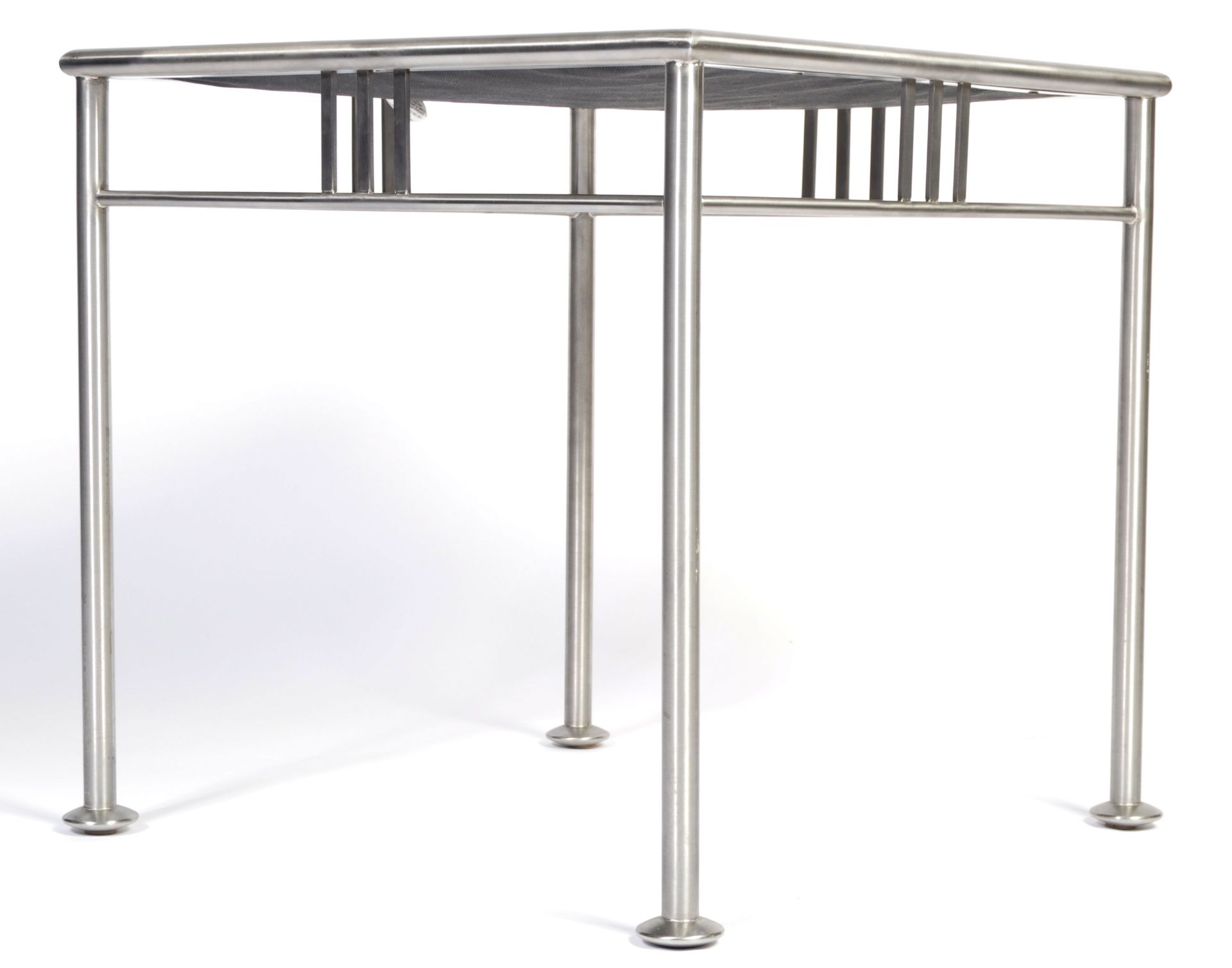 ANDREW MARTIN CONTEMPORARY BRUSHED STEEL SIDE / LAMP TABLE