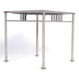 ANDREW MARTIN CONTEMPORARY BRUSHED STEEL SIDE / LAMP TABLE