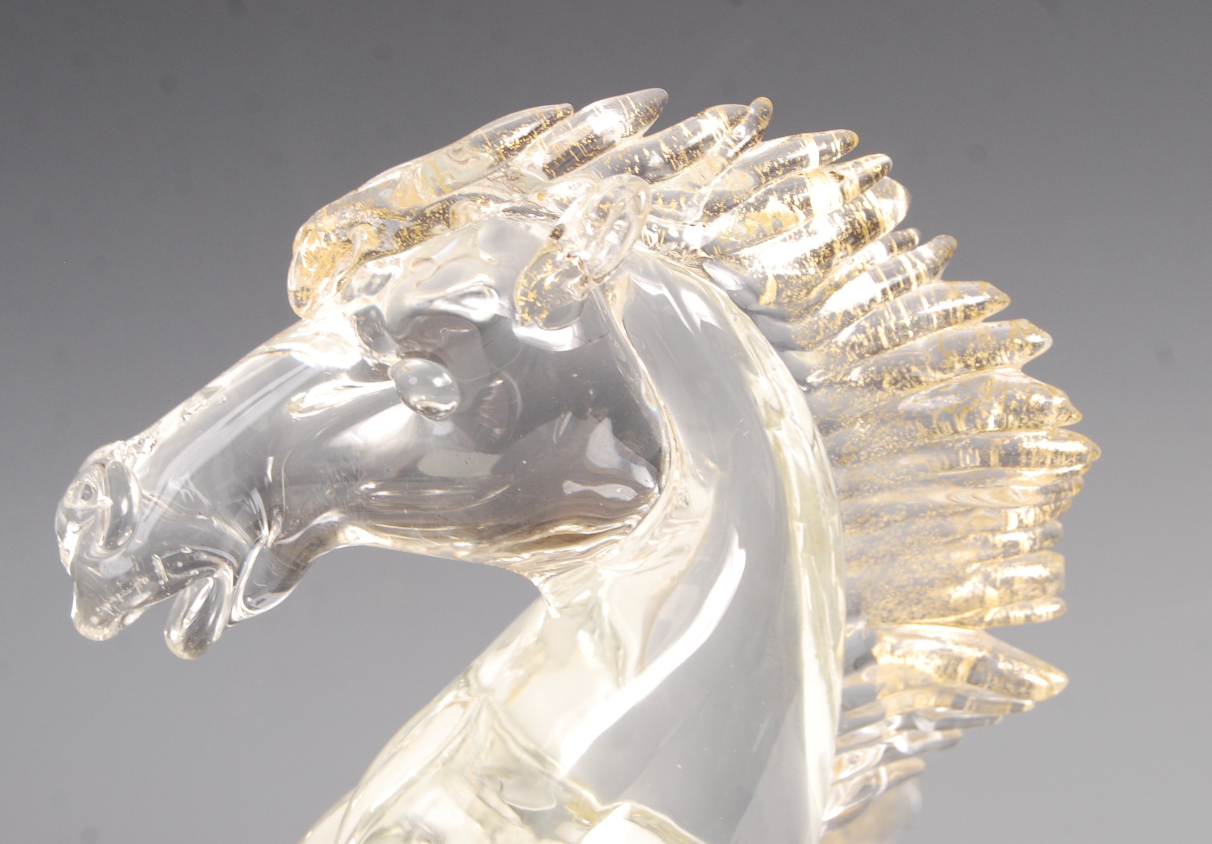 MURANO STUDIO ART GLASS PEGASUS SCULPTURE BY MARIO BADIOLI - Image 4 of 6