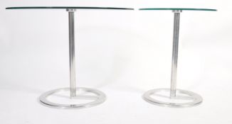 BOSS DESIGN ROTA CONTEMPORARY STEEL AND GLASS SIDE TABLES